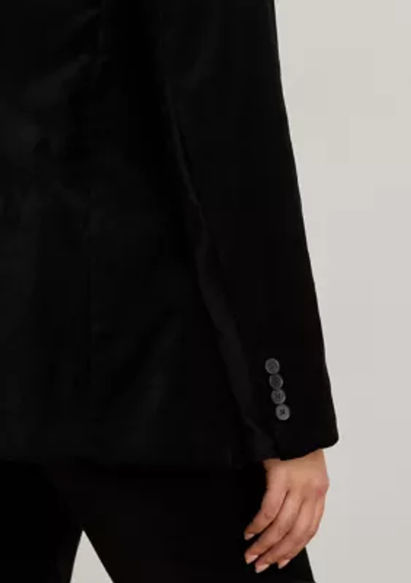 Plus Stretch Velvet Blazer