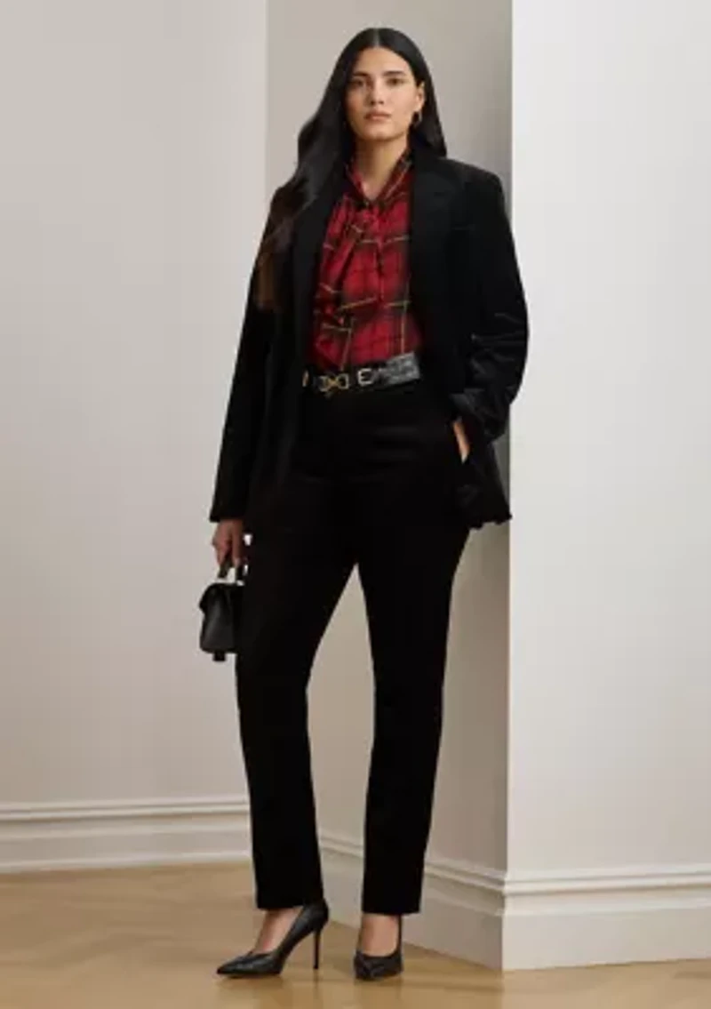 Plus Stretch Velvet Blazer