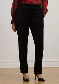 Plus Stretch Velvet Cropped Pants