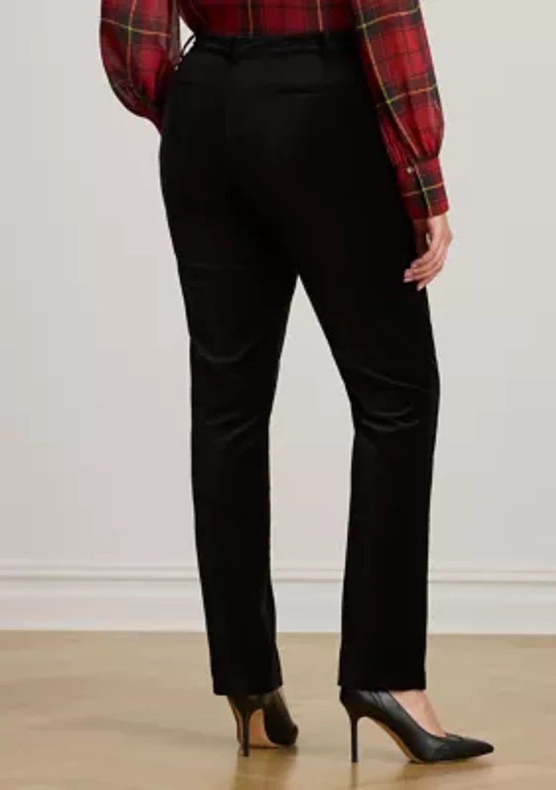 Plus Stretch Velvet Cropped Pants
