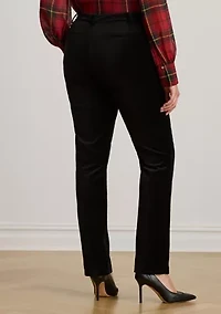 Plus Stretch Velvet Cropped Pants
