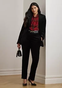 Plus Stretch Velvet Cropped Pants