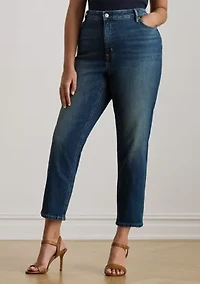 High-Rise Straight Ankle Jeans