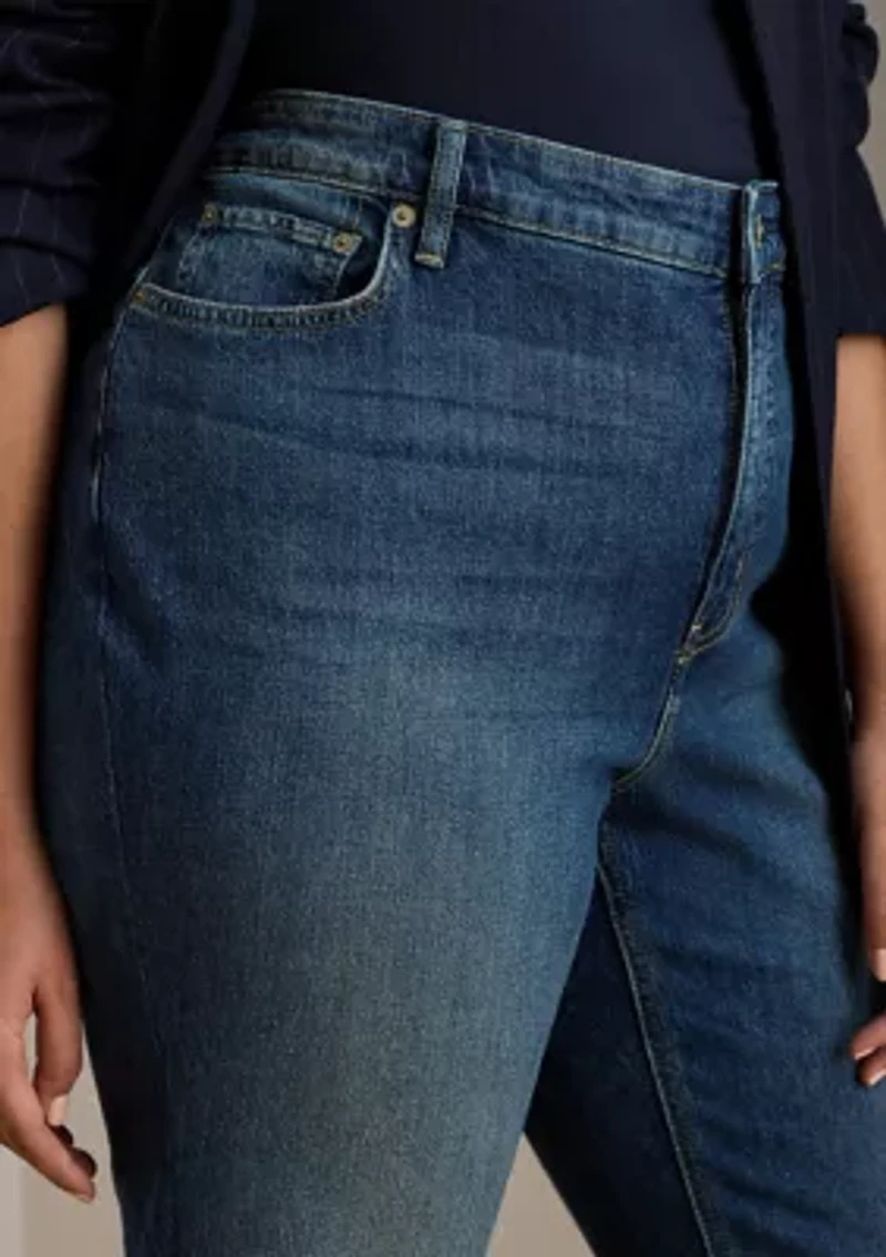 High-Rise Straight Ankle Jeans