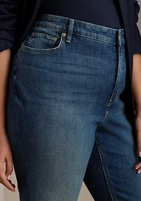 High-Rise Straight Ankle Jeans