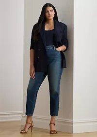 High-Rise Straight Ankle Jeans