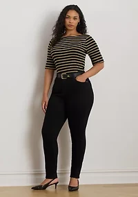 Metallic Striped Boatneck T-Shirt