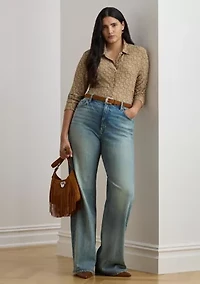 Women's Slim Fit Geo-Print Jersey Shirt