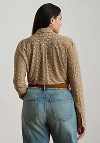 Women's Slim Fit Geo-Print Jersey Shirt