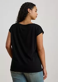 Plus Grieta Sequined-Crest Jersey T-Shirt