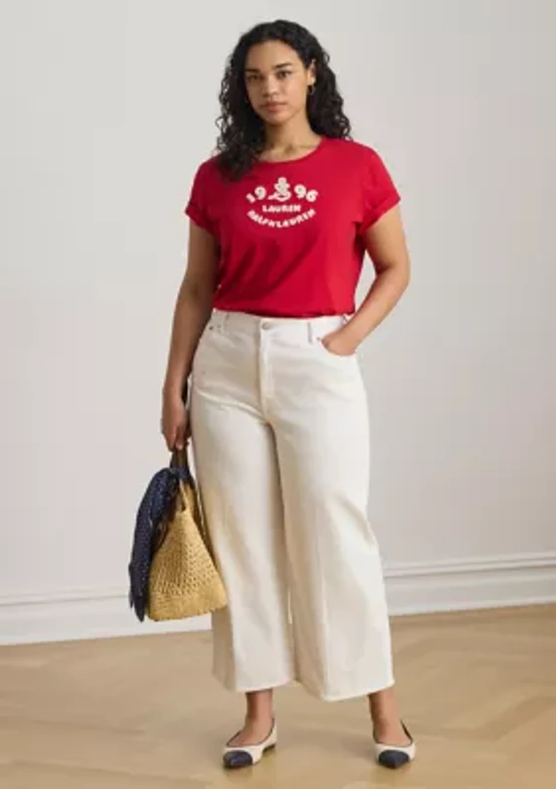 Women's Embroidered-Logo Cotton Jersey T-Shirt