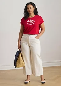 Women's Embroidered-Logo Cotton Jersey T-Shirt