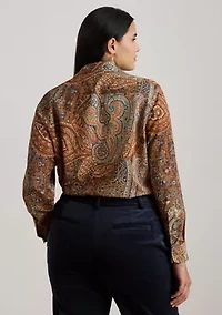 Women's Classic Fit Paisley Crepe Shirt