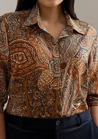 Women's Classic Fit Paisley Crepe Shirt