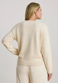 Women's Intarsia-Knit Golden Retriever Sweater