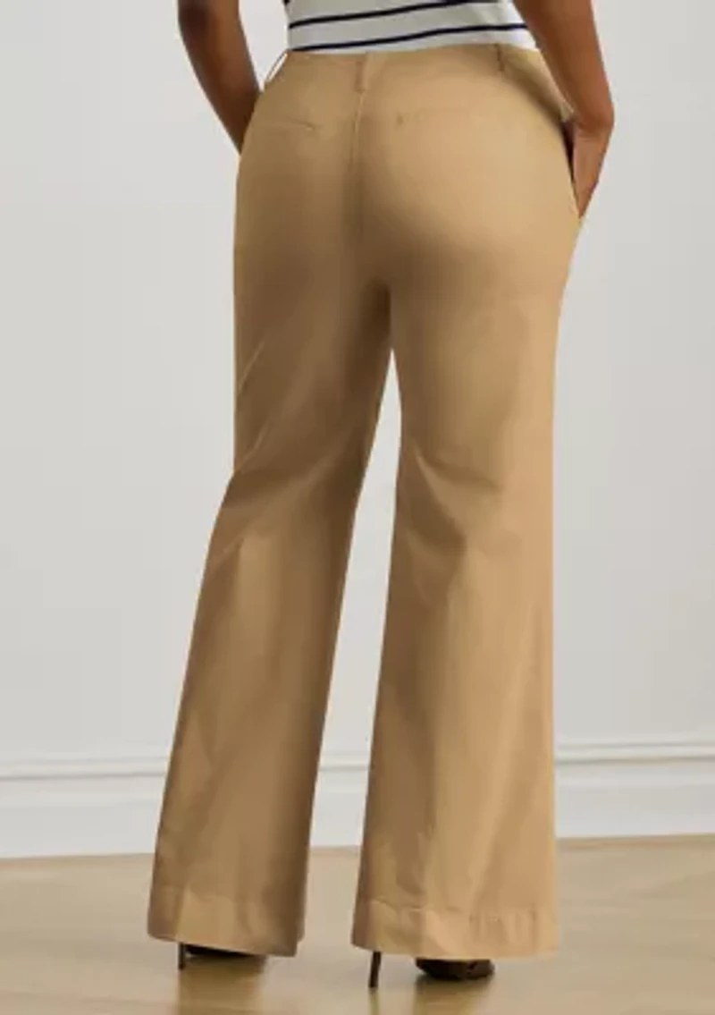 Stretch Cotton Chino Flare Pants