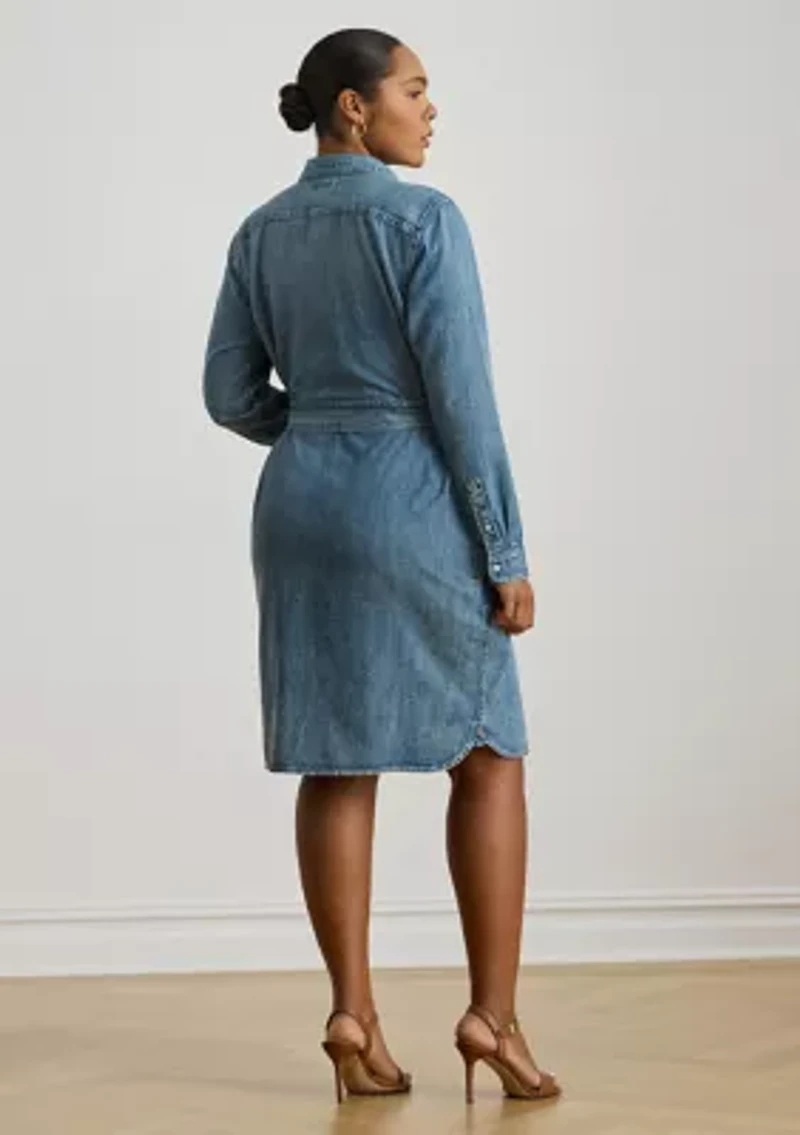 Women's Belted Denim Shirtdress
