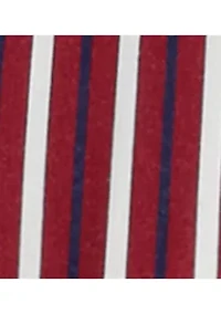 Plus Striped Cotton Broadcloth Tie-Neck Shirt