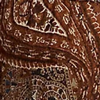 Plus Paisley Belted Crinkle Georgette Dress