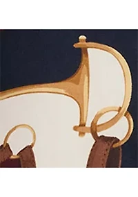 Plus Equestrian-Print Twill Midi Shirtdress