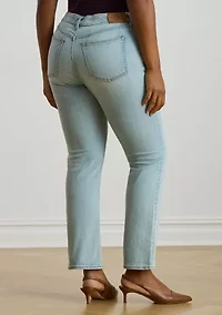 Plus Mid-Rise Straight Ankle Jeans
