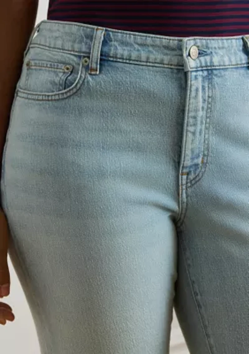 Plus Mid-Rise Straight Ankle Jeans