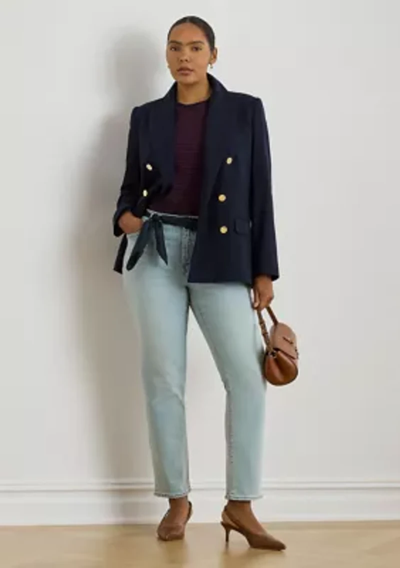 Plus Mid-Rise Straight Ankle Jeans