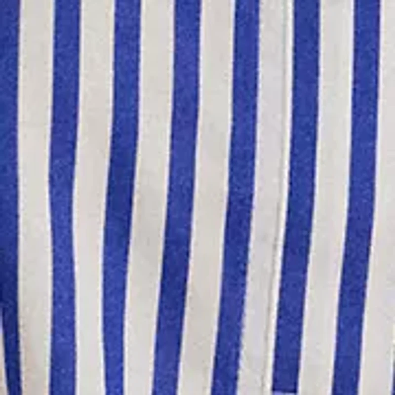 Striped Cotton Broadcloth Cropped Shirt