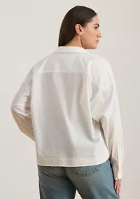 Cotton Broadcloth Cropped Shirt