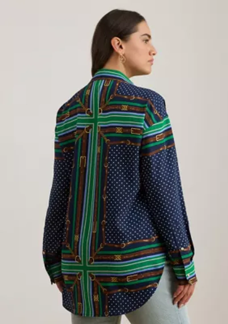 Women's Relaxed Fit Belting and Polka-Dot Shirt