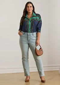 Women's Relaxed Fit Belting and Polka-Dot Shirt