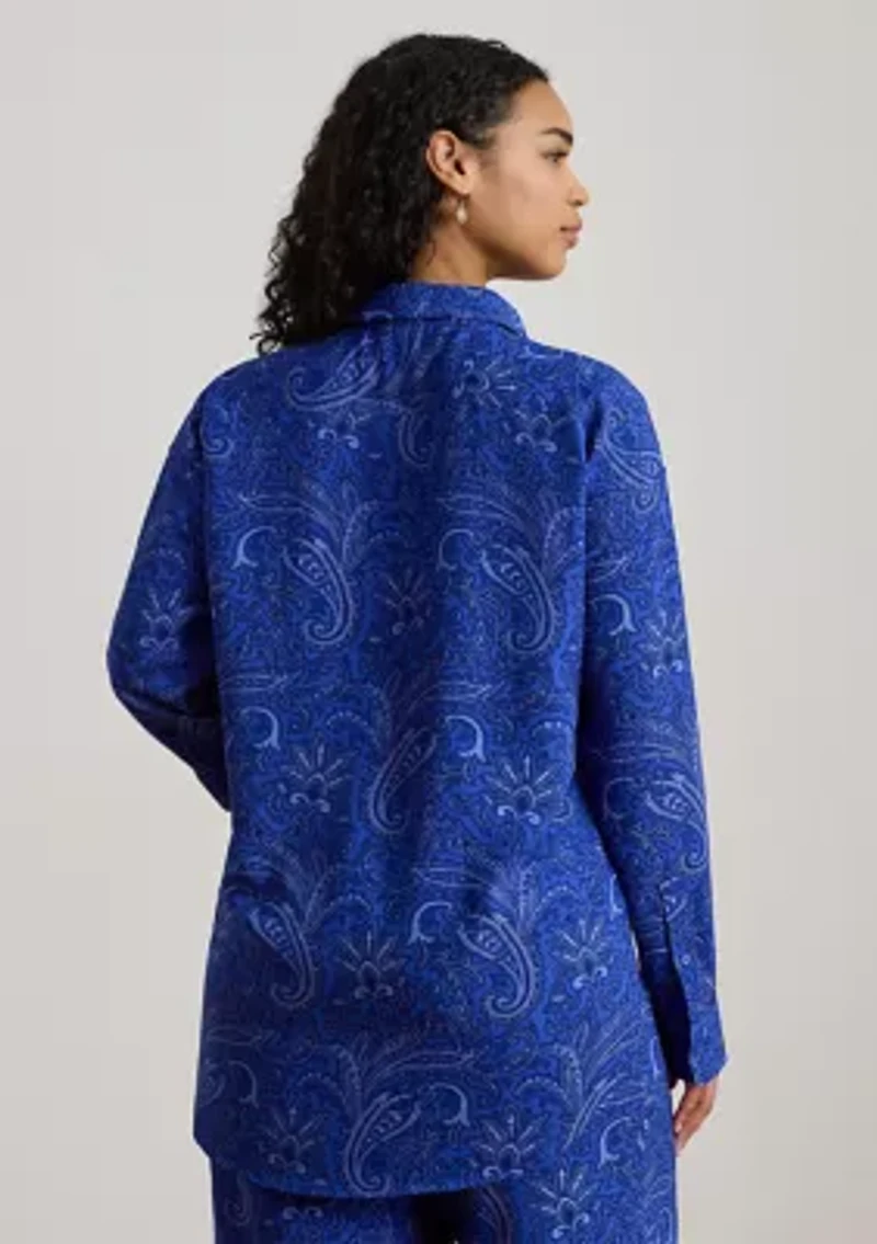 Relaxed Fit Paisley Crepe Shirt