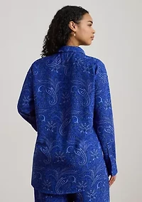 Relaxed Fit Paisley Crepe Shirt