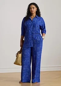 Relaxed Fit Paisley Crepe Shirt