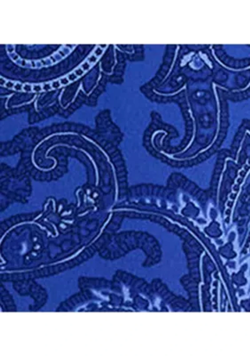 Paisley Crepe Wide-Leg Pant