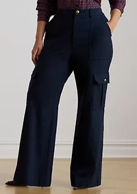 Plus Ponte Wide-Leg Cargo Pant