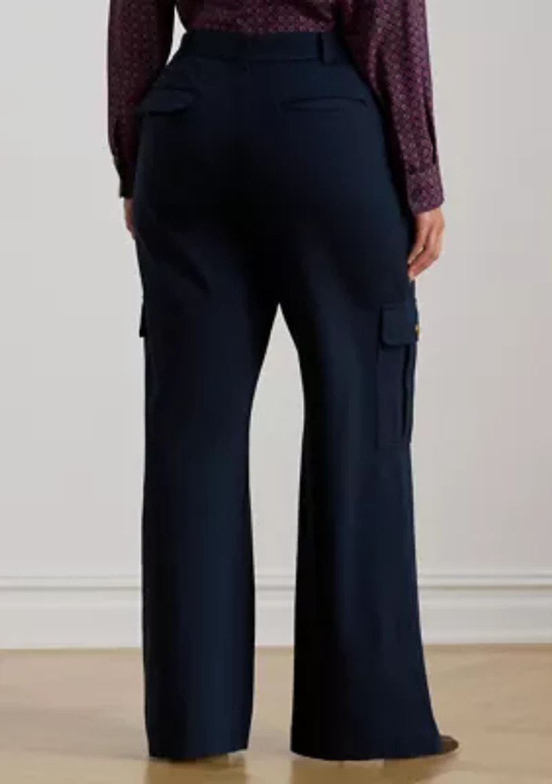 Plus Ponte Wide-Leg Cargo Pant