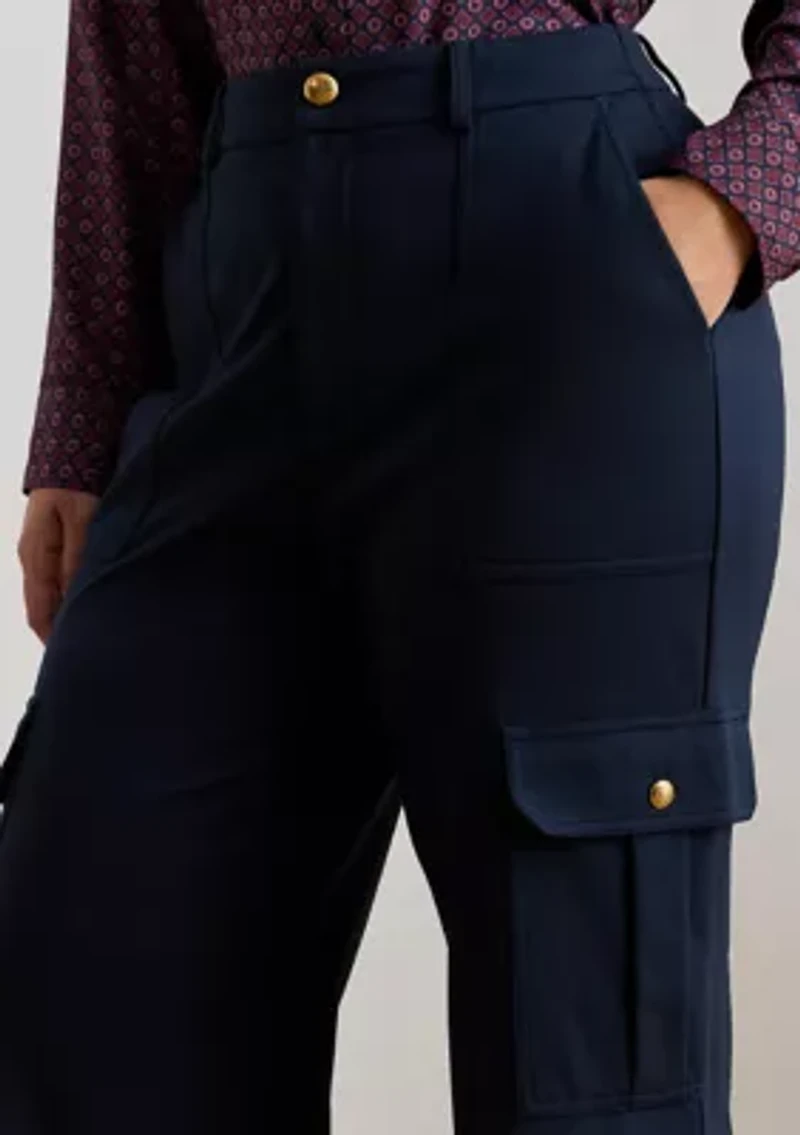 Plus Ponte Wide-Leg Cargo Pant