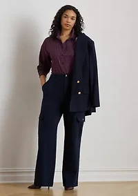 Plus Ponte Wide-Leg Cargo Pant