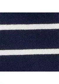 Women's Striped French Terry Mock Neck Sweatshirt