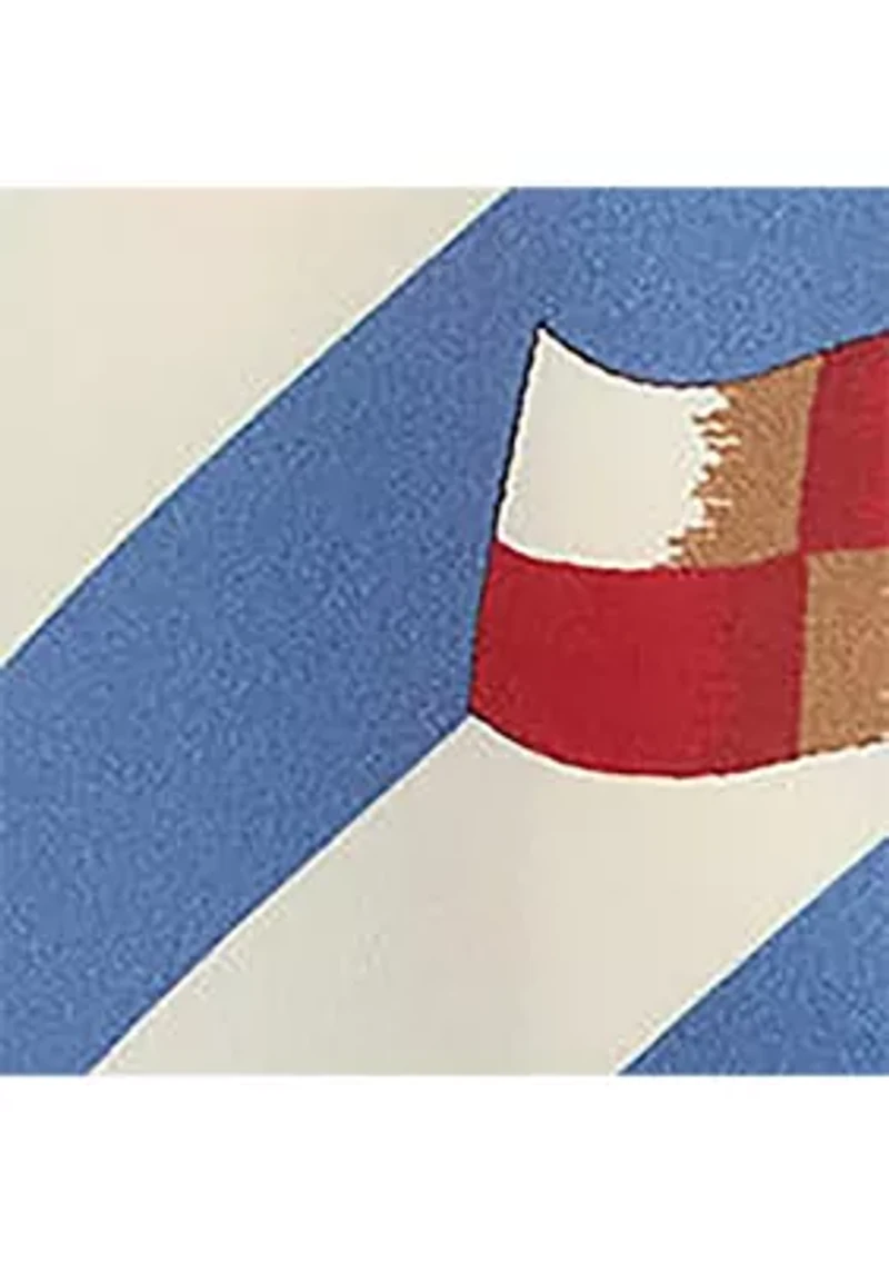 Striped Sailboat-Print Crepe Camp Shirt