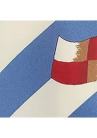 Striped Sailboat-Print Crepe Camp Shirt