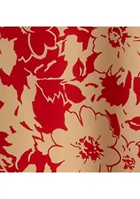 Women's Floral Belted Crepe Dress