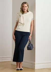 Women's Two-Tone Short-Sleeve Sweater