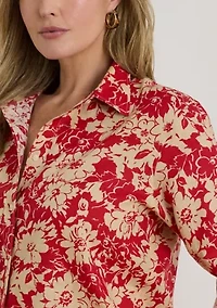 Relaxed Fit Floral Linen Shirt