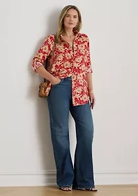 Relaxed Fit Floral Linen Shirt