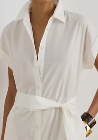 Women's Eyelet Broadcloth Tiered Shirtdress