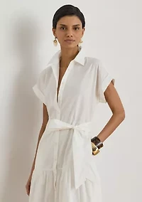 Women's Eyelet Broadcloth Tiered Shirtdress