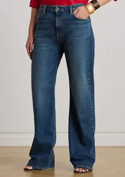 Women's High-Rise Straight Wide-Leg Jeans