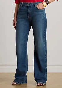 Women's High-Rise Straight Wide-Leg Jeans